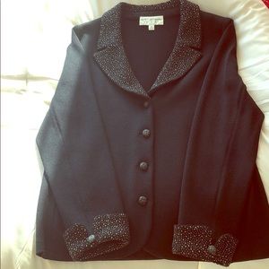 Stunning! Black, embellished St. John knit